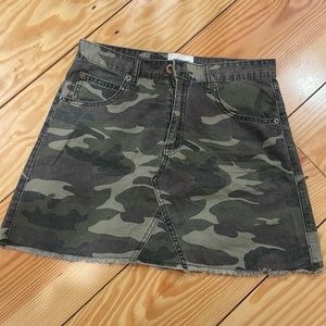 Good condition camo cut off cotton skirt